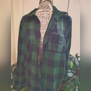 Green and Black Plaid Betty Boop Shirt